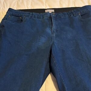 Woman Within Dark Blue Denim Cropped Jeans